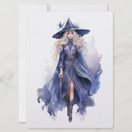 Tarjeta Festiva Bruja acuarela [3]