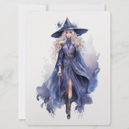 Tarjeta Festiva Bruja acuarela [3]