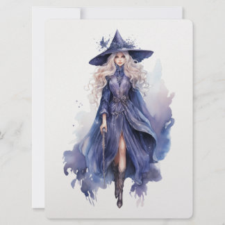 Tarjeta Festiva Bruja acuarela [3]