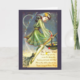 Tarjeta Festiva Bruja de Pascua Caída