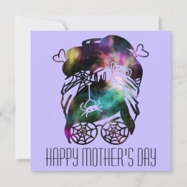 Tarjeta Festiva Bruja espeluznante Día de la Madre Mamá espeluznan