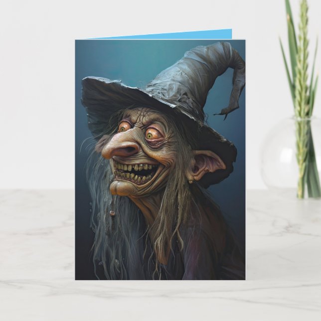 Tarjeta Festiva Bruja fea (Anverso)