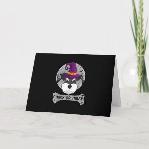 Tarjeta Festiva Bruja Schnauzer Trick O Trate Graciosamente Perro