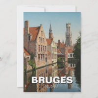 Brujas Bélgica Viaje de recuerdo Vintage