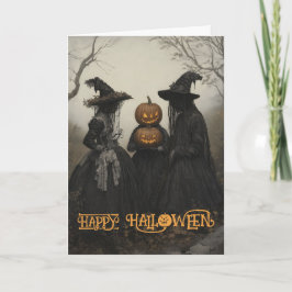 Tarjeta Festiva Brujas espeluznantes Halloween