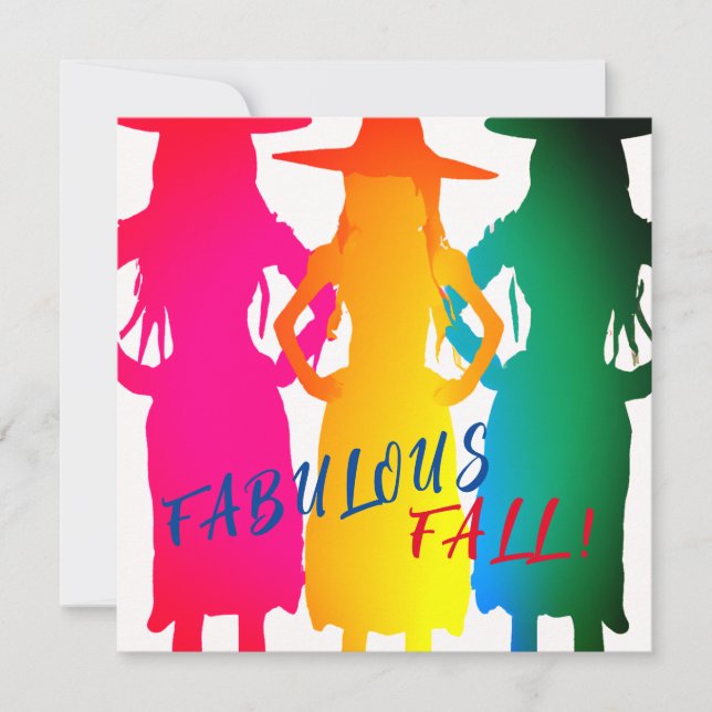 TARJETA FESTIVA BRUJAS FABULOSAS DE OTOÑO (Anverso)