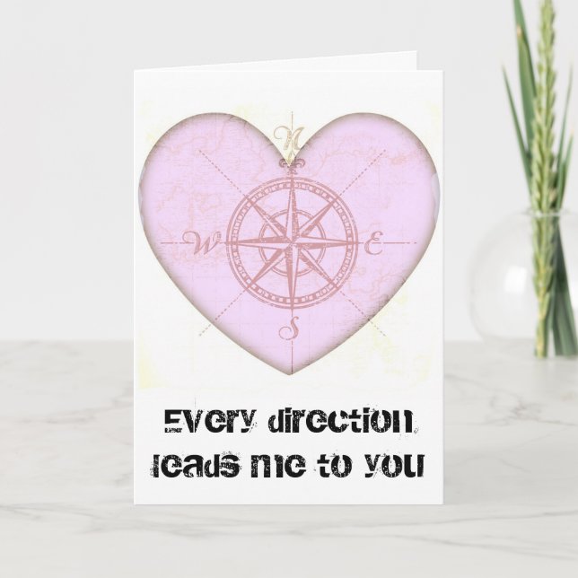Tarjeta Festiva Brújula cardíaca (Anverso)