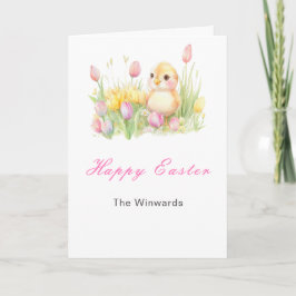 Tarjeta Festiva Brunch de Pascua de Pollito de Primavera