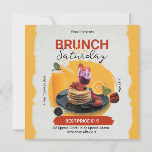 Tarjeta Festiva Brunch Saturday Flyer