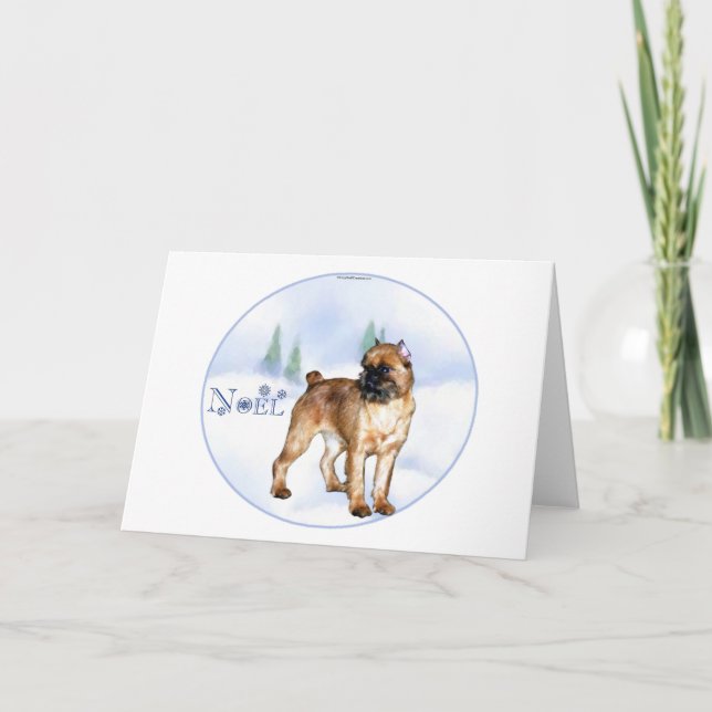 Tarjeta Festiva Bruselas Griffon Noel (Anverso)