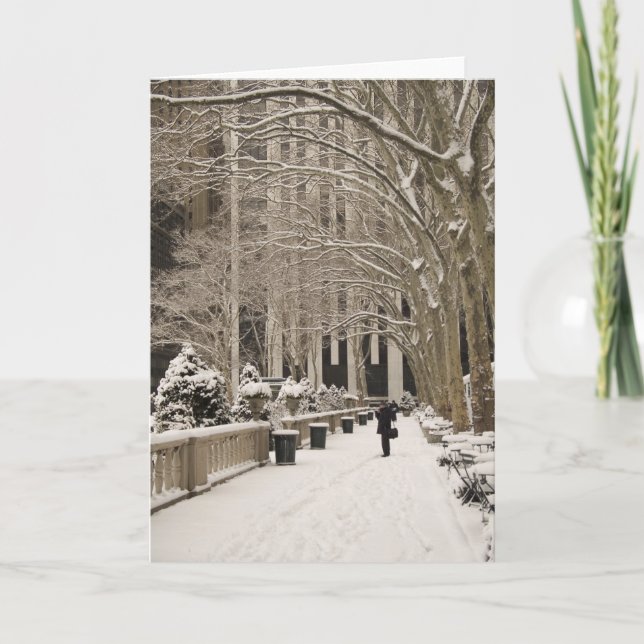 Tarjeta Festiva Bryant Park Winter (Anverso)