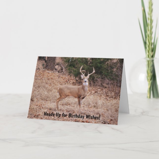 Tarjeta Festiva Buck Deer Wild Animal Lover or Hunter Birthday (Anverso)