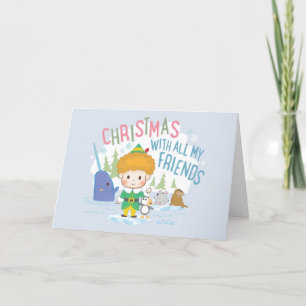 Tarjeta Festiva Buddy the Elf Navidades con todos mis amigos
