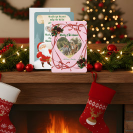 Tarjeta Festiva Budget Elegant Red Bow Christmas 3 Photo 