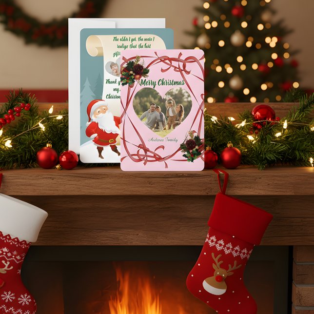 Tarjeta Festiva Budget Elegant Red Bow Christmas 3 Photo  (Subido por el creador)