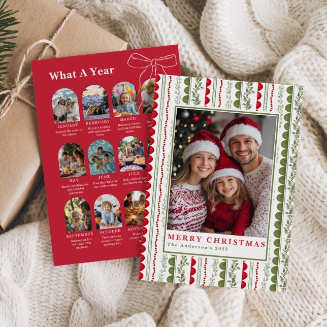 Tarjeta Festiva Budget What A Year Whimsical Twelve Photo collage (Subido por el creador)