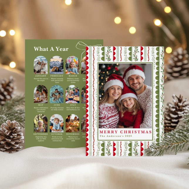 Tarjeta Festiva Budget What A Year Whimsical Twelve Photo collage (Subido por el creador)