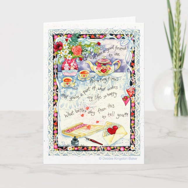 Tarjeta Festiva Buen Amigo Valentine (Anverso)