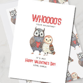 Tarjeta Festiva Buen chiste del búho para el Día de San Valentín