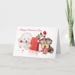Tarjeta Festiva buen el día de San Valentín Perro-ido