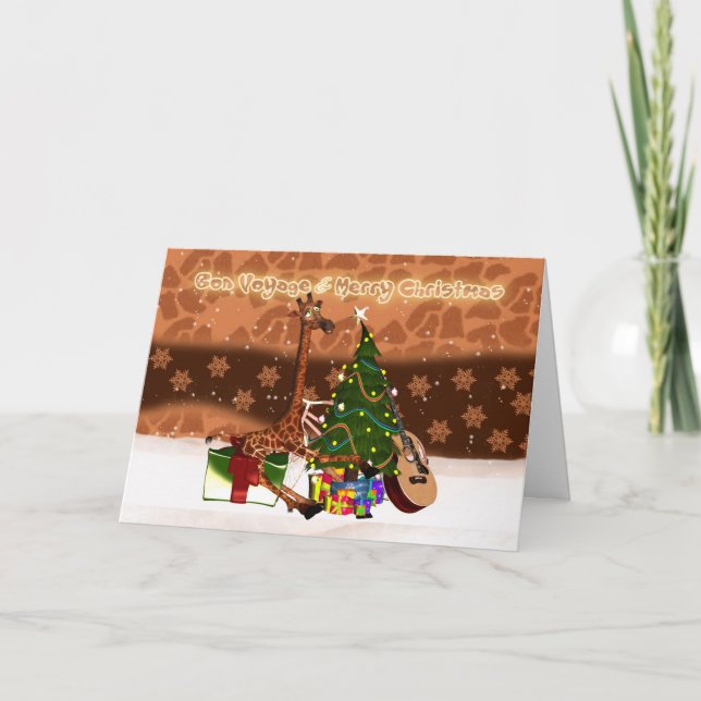 Tarjeta Festiva Buen viaje y jirafa del día de fiesta de las (Anverso)