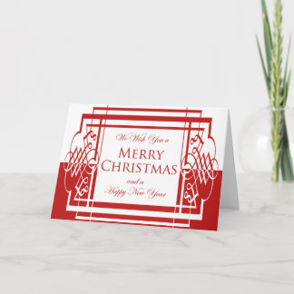 Tarjeta Festiva Buena alegría del día de fiesta rojo brillante