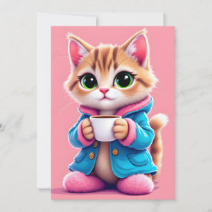 Tarjeta Festiva Buena carta de gatitos de Buenos días