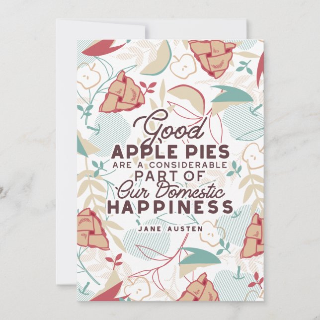 Tarjeta Festiva Buena cotización de Apple Pies (Anverso)