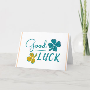 Tarjeta Festiva Buena Suerte Cuatro Leaf Clover Shamrock