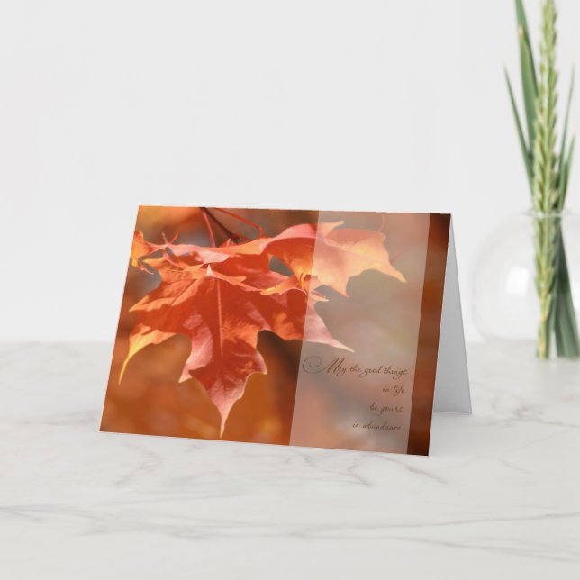 Tarjeta Festiva Buenas cosas de Acción de Gracias en la Vida (Anverso)