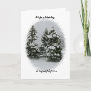 Tarjeta Festiva Buenas fiestas a mis empleados/árboles nevados