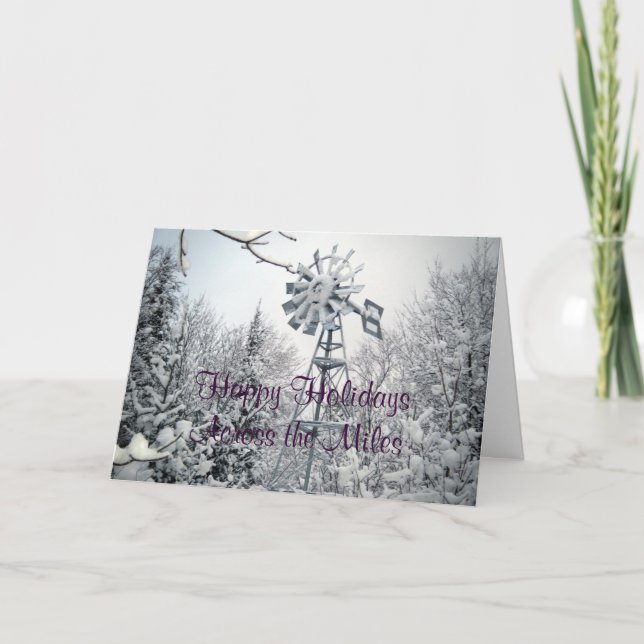 Tarjeta Festiva Buenas fiestas a través de las millas (Anverso)