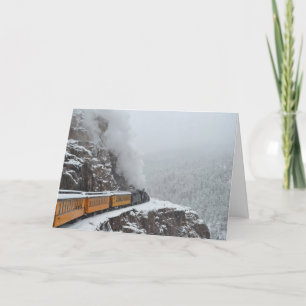 Tarjeta Festiva Buenas fiestas con el polar exprese