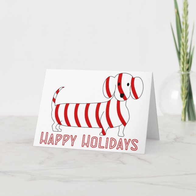 Tarjeta Festiva Buenas fiestas Dachshund (Anverso)