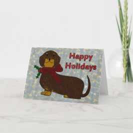 Tarjeta Festiva Buenas fiestas Dachshund