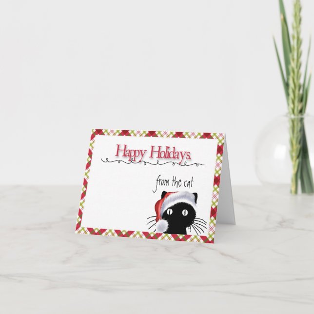 Tarjeta Festiva Buenas fiestas del gato (Anverso)
