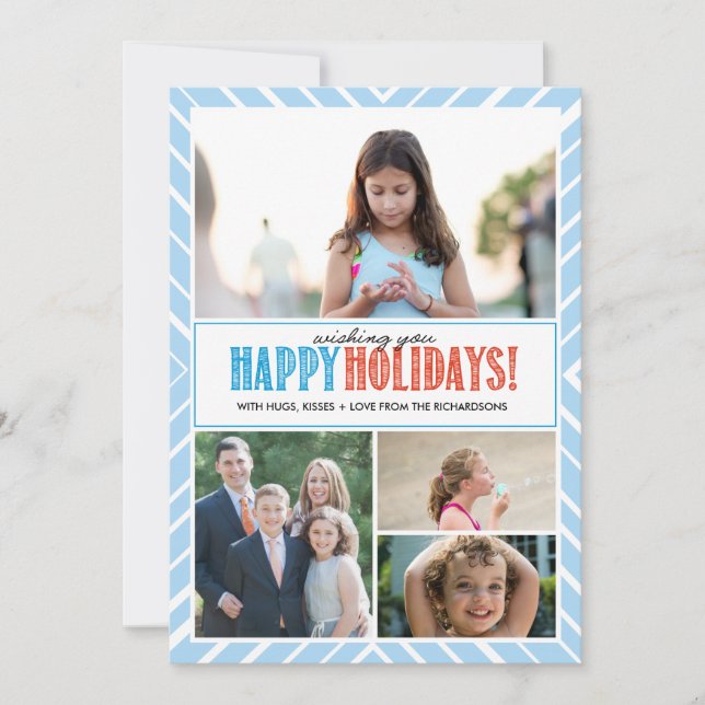 Tarjeta Festiva Buenas fiestas desea x4 (Anverso)