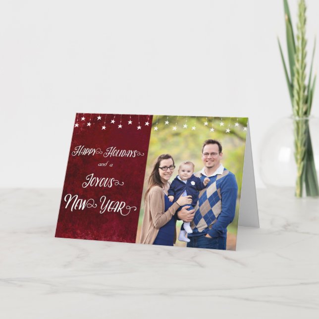 Tarjeta Festiva Buenas fiestas/foto feliz del Año Nuevo (Anverso)