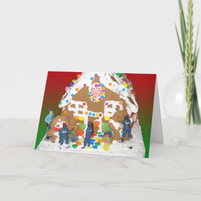 Tarjeta Festiva Buenas fiestas la policía carda (Anverso)