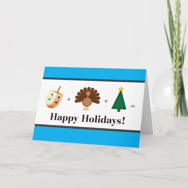 Tarjeta Festiva Buenas fiestas (navidad, Jánuca, acción de (Anverso)