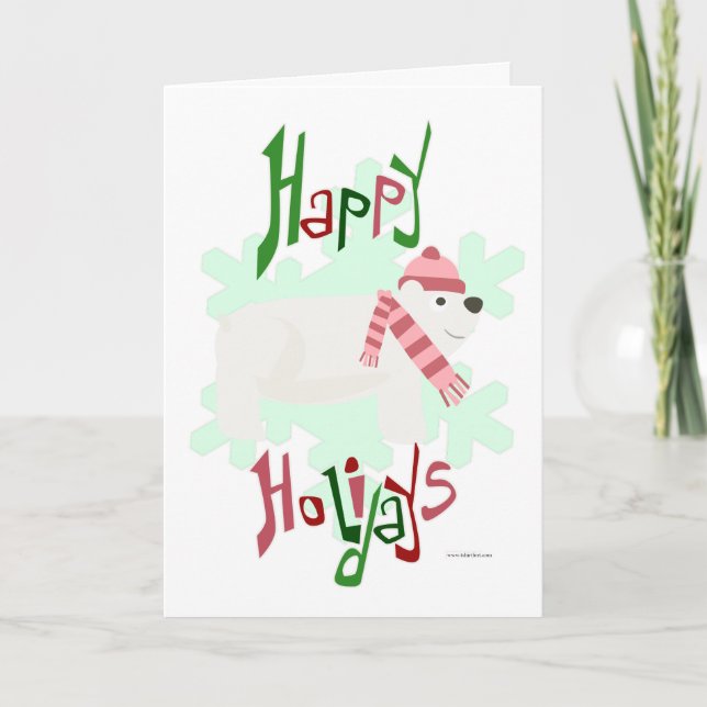 Tarjeta Festiva Buenas fiestas oso polar (Anverso)