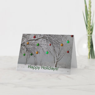 Tarjeta Festiva ¡Buenas fiestas! - Paisaje Nevado con las