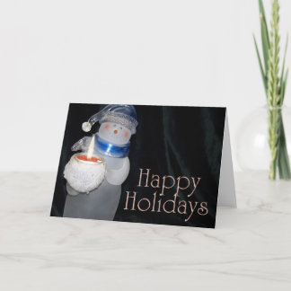 Tarjeta Festiva Buenas fiestas saludo del muñeco de nieve