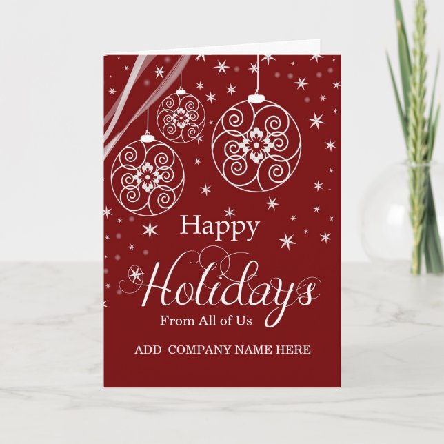 Tarjeta Festiva Buenas fiestas - todos nosotros - rojo corporativo (Anverso)