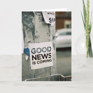 Tarjeta Festiva BUENAS NOTICIAS Texto personalizado Año Nuevo