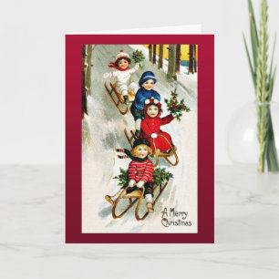 Tarjeta Festiva Buenos Navidades viejos