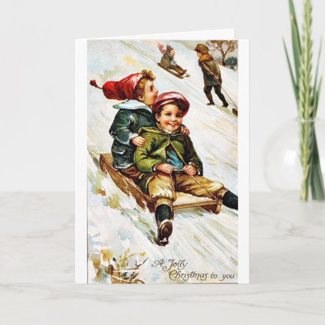 Tarjeta Festiva Buenos Navidades viejos (Anverso)