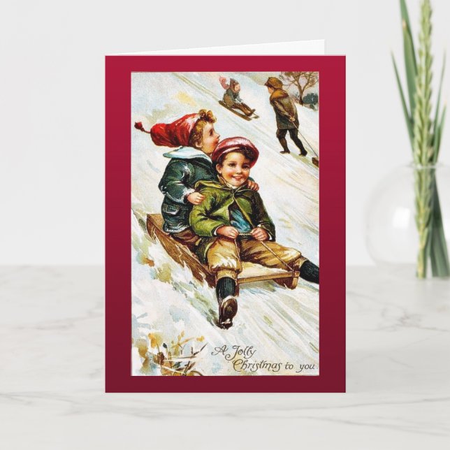 Tarjeta Festiva Buenos Navidades viejos (Anverso)