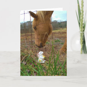 Tarjeta Festiva Buey y flor de primavera Bunny