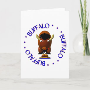 Tarjeta Festiva Búfalo lindo con carne en las alas de Weck y Búfal